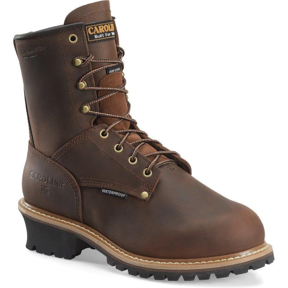 Carolina Men's Elm 8" Waterproof Insulated Metguard Logger Work Boot - CA7821 7 / Medium / Brown - Overlook Boots