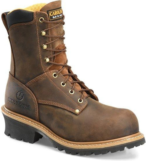 Carolina Men's Poplar 8" Soft Toe Unlined Logger Work Boot - Brown - CA9053 8 / Medium / Brown - Overlook Boots