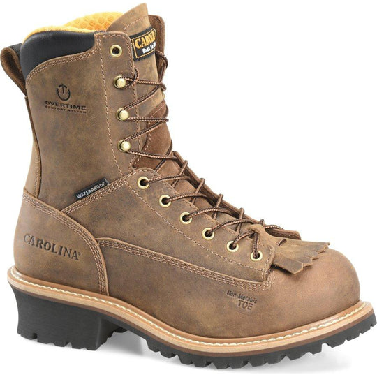 Carolina Men’s Driller 8” Composite Toe Waterproof Logger Work Boot – Brown - CA9828 8 / Medium / Brown - Overlook Boots
