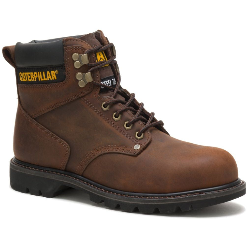 CAT Men's Second Shift Steel Toe Work Boot - Dark Brown - P89586  - Overlook Boots