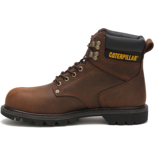 CAT Men's Second Shift Steel Toe Work Boot - Dark Brown - P89586  - Overlook Boots