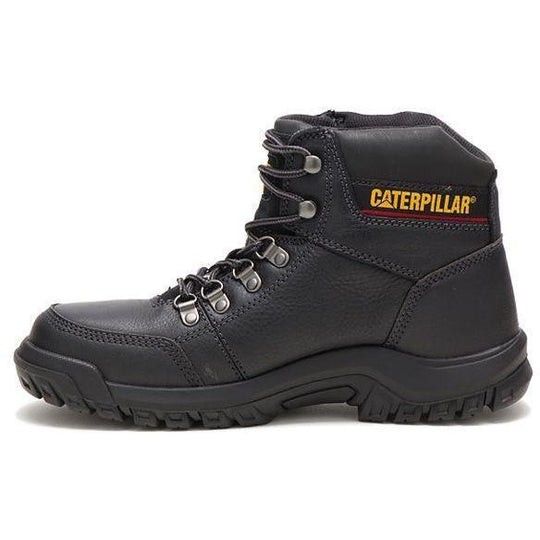 CAT Men's Outline Steel Toe EH Slip Resistant Work Boot - Black - P90800 - Overlook Boots