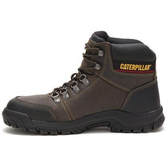 CAT Men's Outline Steel Toe EH Slip Resistant Work Boot - Dark Grey - P90802 - Overlook Boots