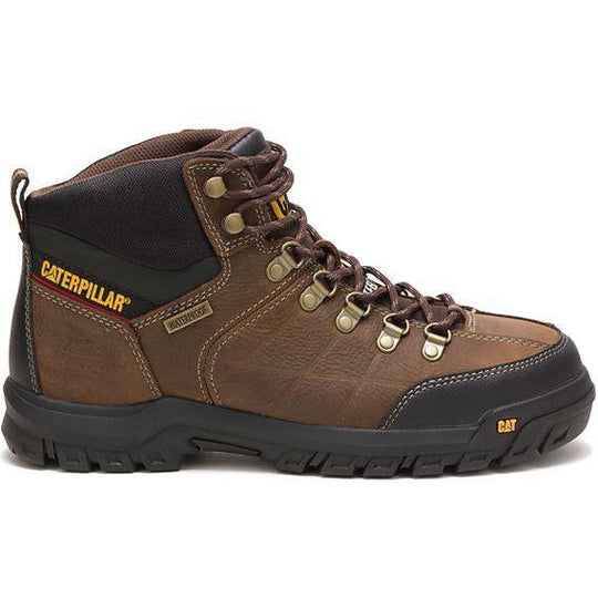 CAT Men's Threshold Steel Toe Waterproof Slip Resistant Work Boot - Real Brown - P90935 - Overlook Boots