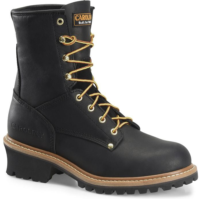 Carolina Men's Elm 8" Steel Toe Unlined Logger Slip Resistant Work Boot -Black- CA1825 - Overlook Boots