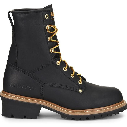 Carolina Men's Elm 8" Steel Toe Unlined Logger Slip Resistant Work Boot -Black- CA1825 7 / Medium / Black - Overlook Boots