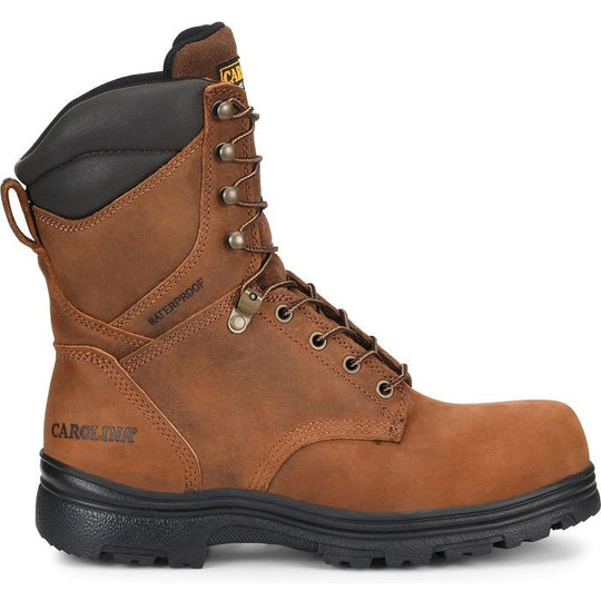 Carolina Men's Surveyor 8" Steel Toe Waterproof Slip Resistant Work Boot -Brown- CA3524 8 / Medium / Brown - Overlook Boots