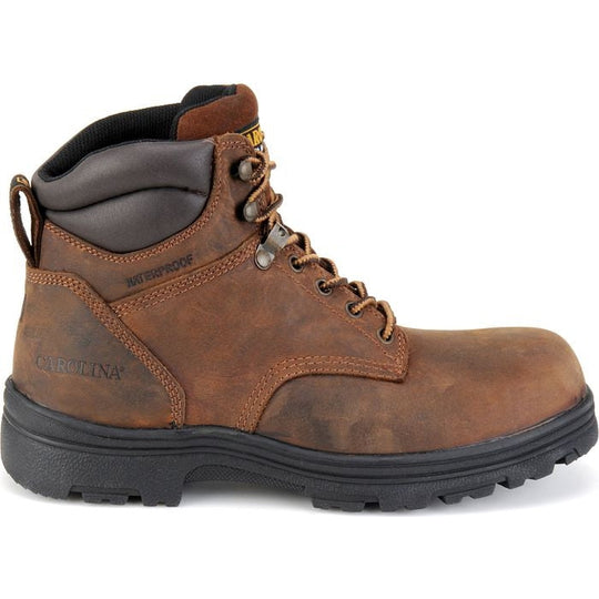Carolina Men's Engineer 6" Steel Toe Waterproof Slip Resistant Work Boot -Brown- CA3526 6 / Medium / Brown - Overlook Boots