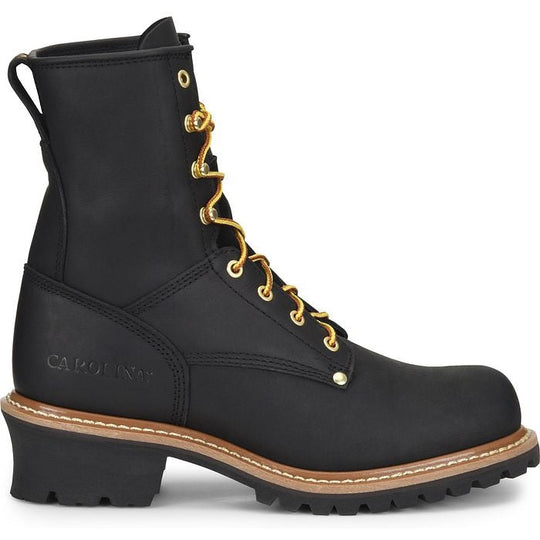 Carolina Men's Elm 8" Unlined Logger Slip Resistant Work Boot -Black- CA825 7 / Medium / Black - Overlook Boots