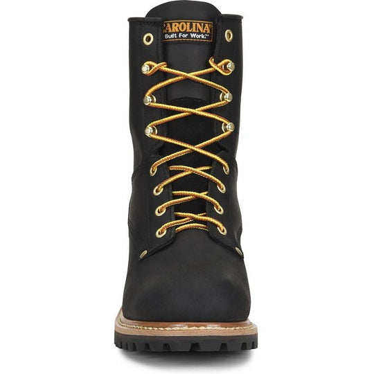 Carolina Men's Elm 8" Unlined Logger Slip Resistant Work Boot -Black- CA825 - Overlook Boots