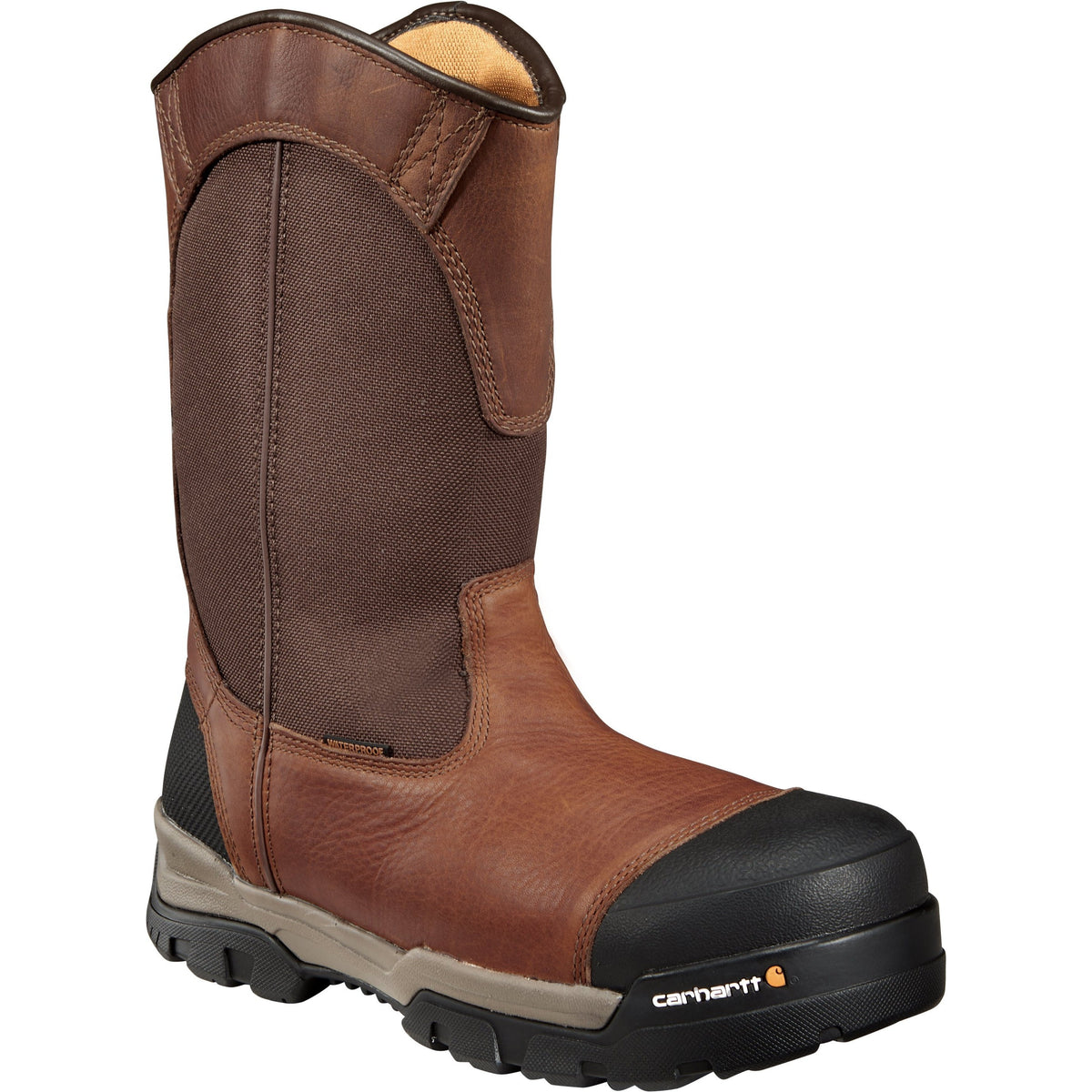 Carhartt Men's Ground Force 10" Composite Toe Waterproof Wellington Work Boot CME1355 8 / Medium / Brown - Overlook Boots