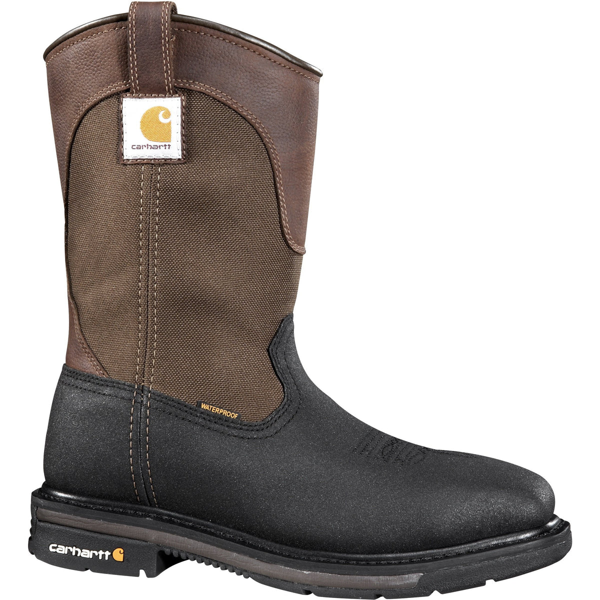 Carhartt Men's Rugged Flex 11" Square Steel Toe Waterproof Wellington Work Boot CMP1258 8 / Medium / Brown - Overlook Boots