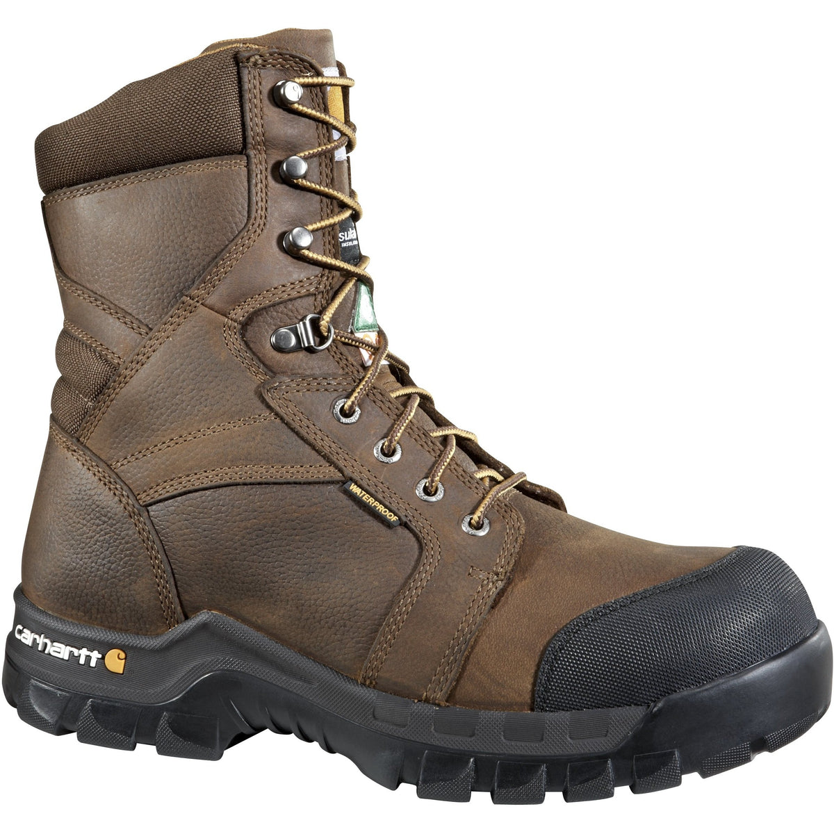 Carhartt Men's 8" Rugged Flex Composite Toe Waterproof CSA Work Boot Brown CMR8939 8 / Wide / Brown - Overlook Boots