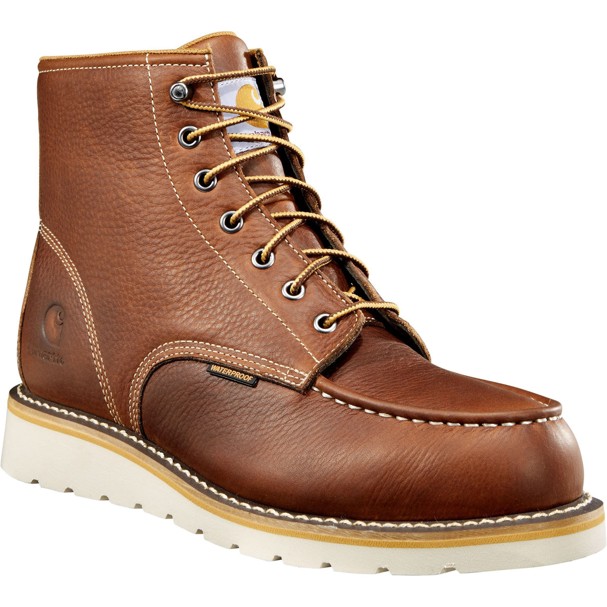 Carhartt Men's 6" Steel Toe Waterproof Wedge Work Boot - Tan - CMW6275 8 / Medium / Tan - Overlook Boots