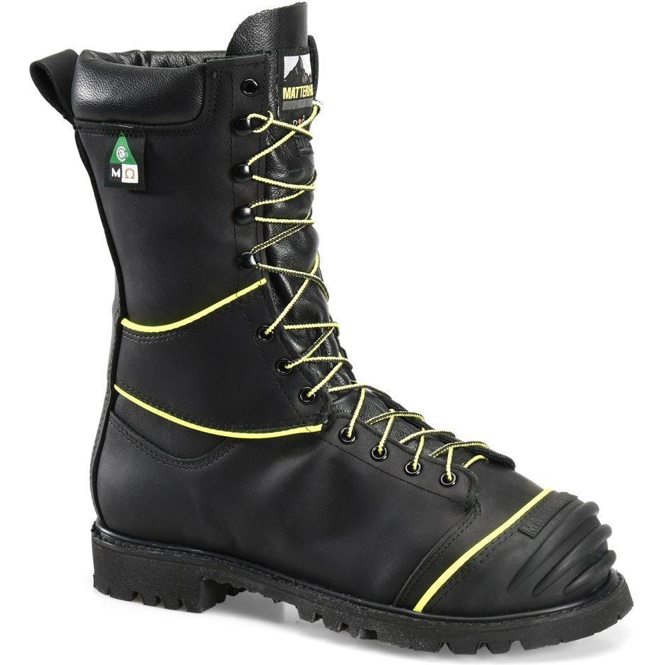 Matterhorn Men's Klondike 10" Steel Toe Waterproof Ins Metguard Puncture Resistant USA Made Work Boot CV12000 7 / Medium / Black - Overlook Boots