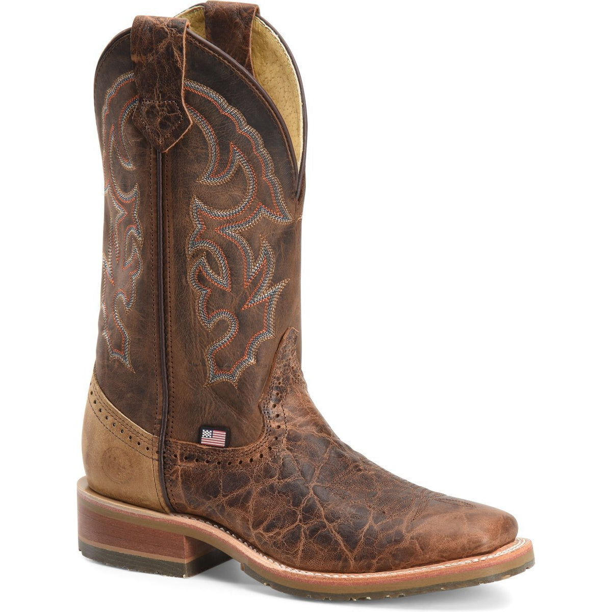 Double H Men's Harshaw 12" Square Toe USA Made Western Work Boot - DH4645 7.5 / Medium / Light Brown - Overlook Boots
