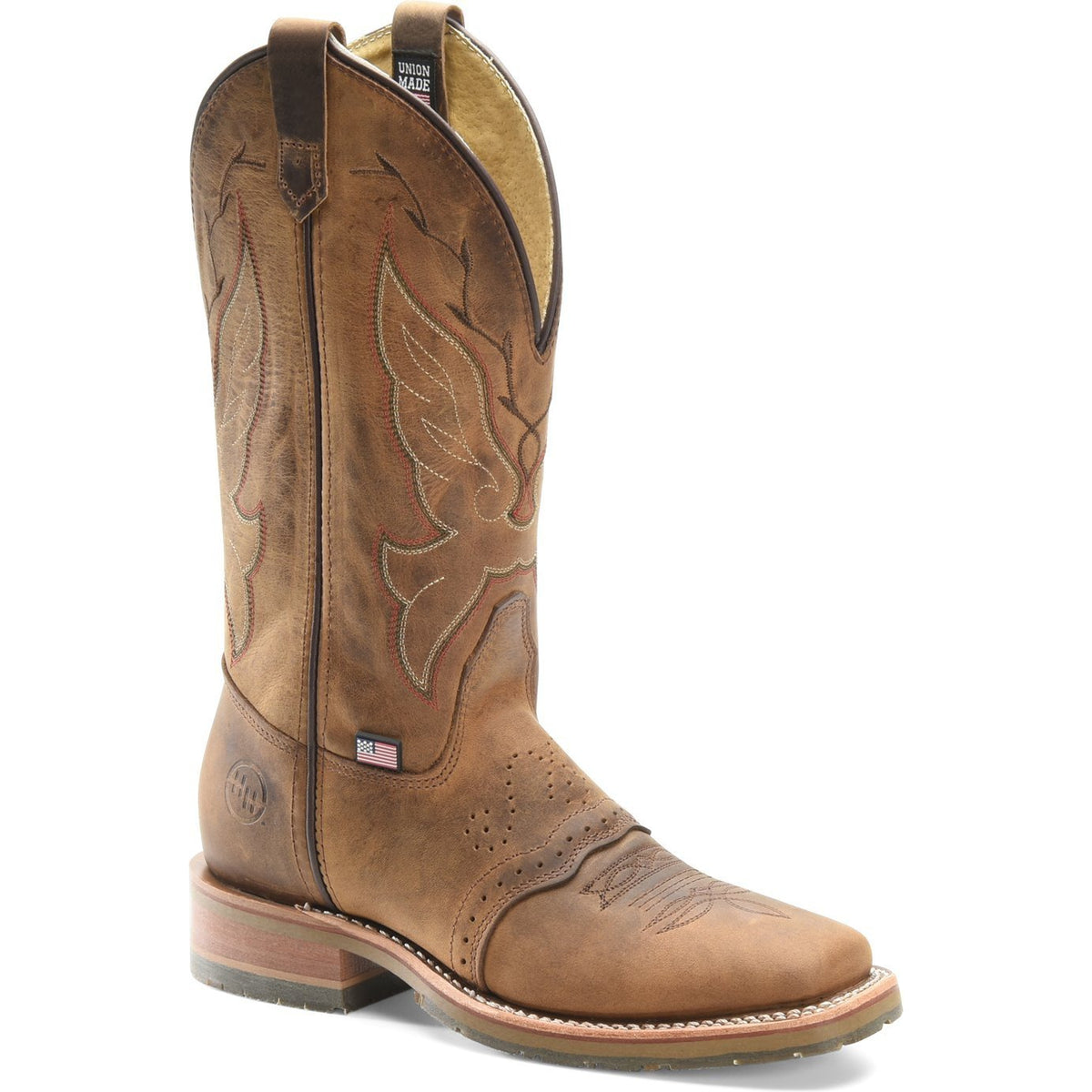 Double H Women's Charity 11" Square Toe USA Made Western Work Boot DH5314 6 / Medium / Dark Brown - Overlook Boots