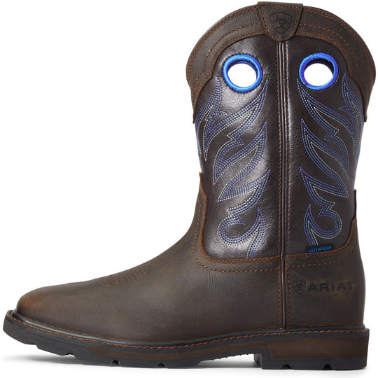 Ariat Men's Groundwork 11" Soft Toe Waterproof Work Boot - Dark Brown - 10034724 - Overlook Boots