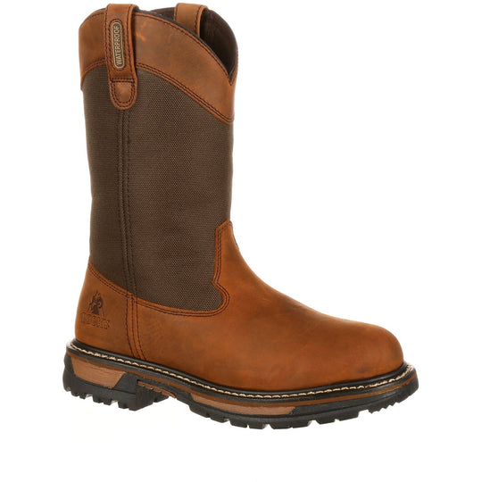 Rocky Men's Ride 10" Waterproof 200G Ins Wellington Work Boot- Brown- FQ0002867 8 / Medium / Brown - Overlook Boots