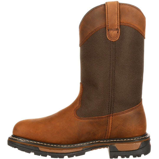 Rocky Men's Ride 10" Waterproof 200G Ins Wellington Work Boot- Brown- FQ0002867 - Overlook Boots