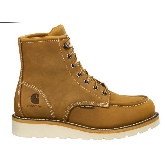 Carhartt Women's 6" Soft Toe Waterproof Wedge Work Boot- Brown- FW6025-W - Overlook Boots
