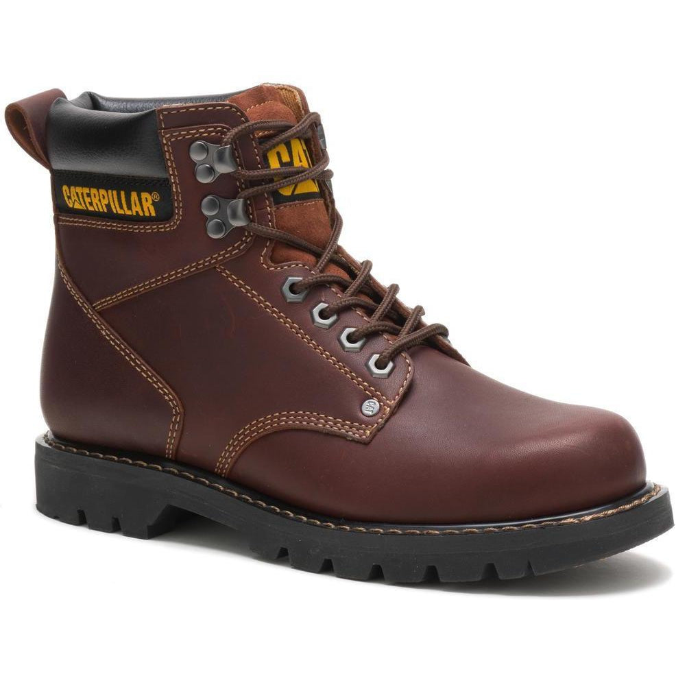 CAT Men's Second Shift 6" Slip Resistant Work Boot - Brown - P72365 5 / Medium / Brown - Overlook Boots