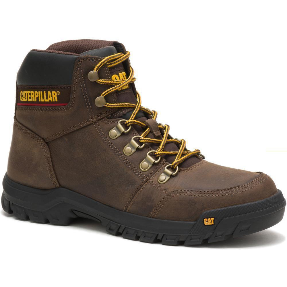 CAT Men's Outline 6" Slip Resistant Work Boot - Brown - P74087 7 / Medium / Brown - Overlook Boots