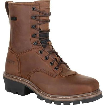 Rocky Men's Square Toe Logger Waterproof Work Boot - Brown - RKK0276 8 / Medium / Brown - Overlook Boots