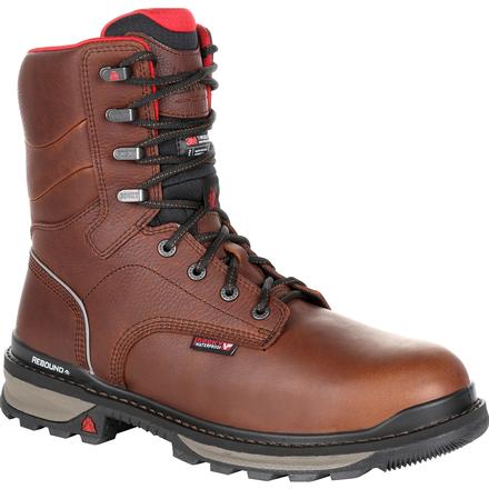 Rocky Men's Rams Horn 8" Composite Toe Waterproof Ins Work Boot - Brown - RKK0284 7 / Medium / Brown - Overlook Boots