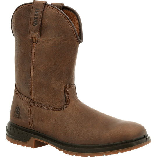 Rocky Men's WorkSmart 10" Square Toe Unlined Western Work Boot RKW0346 7 / Medium / Dark Brown - Overlook Boots