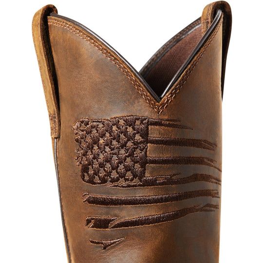 Ariat Men's WorkHog XT Patriot Carbon Toe Waterproof Pull-On Work Boot - Distressed Brown - 10036002 - Overlook Boots