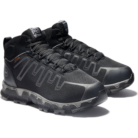 Timberland Pro Men's Powertrain Sport Alloy Toe Internal Met Guard Work Shoe - Black - TB0A1GHM001 3.5 / Medium / Black - Overlook Boots