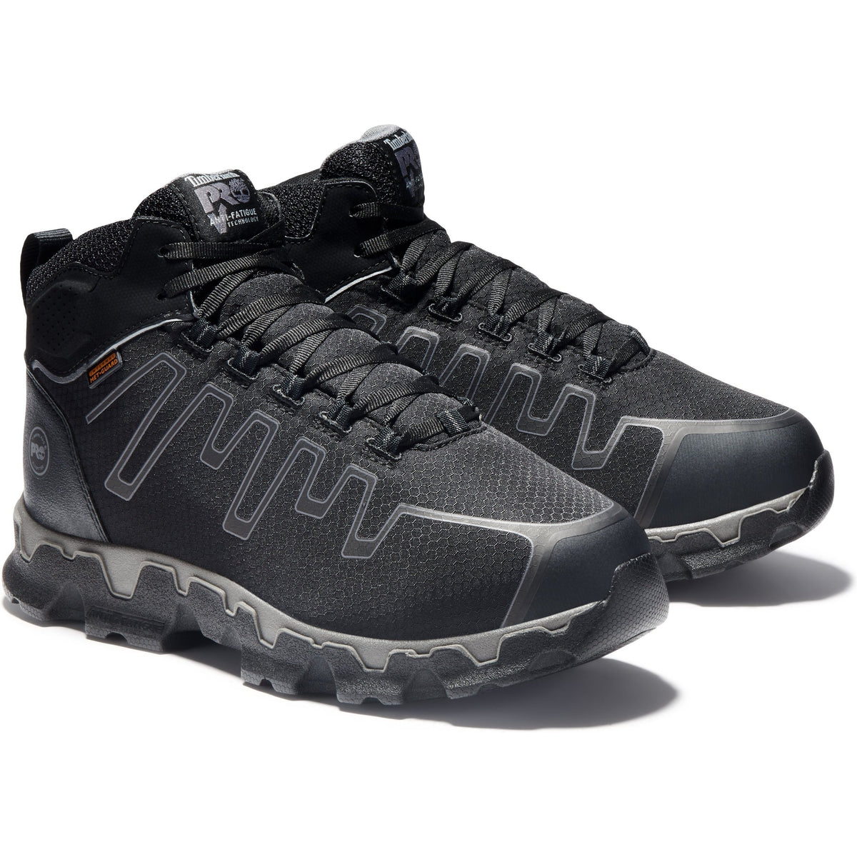 Timberland Pro Men's Powertrain Sport Alloy Toe Internal Met Guard Work Shoe - Black - TB0A1GHM001 3.5 / Medium / Black - Overlook Boots