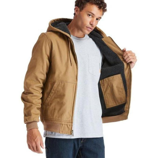 Timberland Pro Men's Gritman Lined Canvas Hooded Jacket - Wheat - TB0A1VB4D02  - Overlook Boots