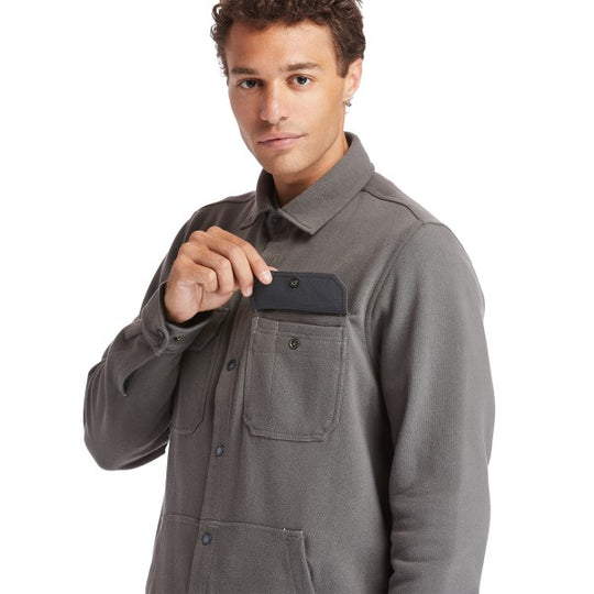 Timberland Pro Men's Mill River Fleece Work Shirt Jacket - Pewter - TB0A1VCQ060  - Overlook Boots
