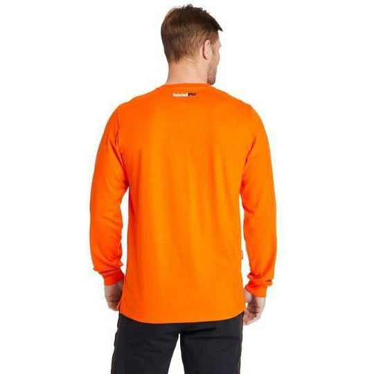 Timberland Pro Men's Flame Resistant Long Sleeve Work Henley - Orange - TB0A23P4Y86  - Overlook Boots