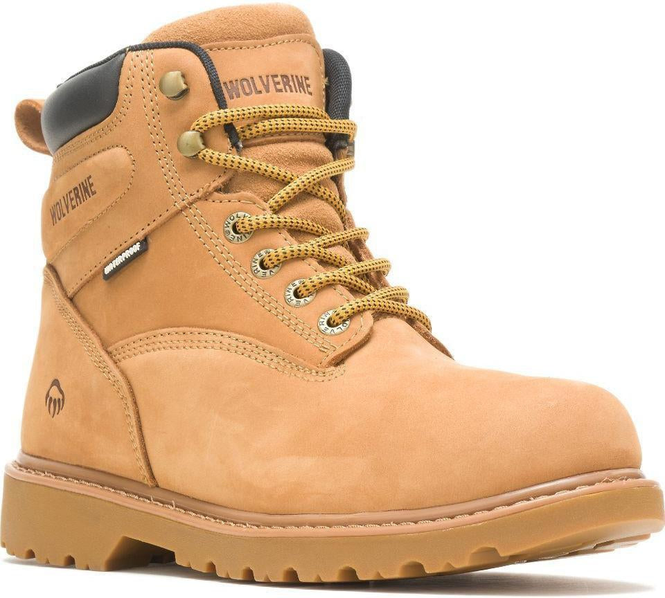 Wolverine Men's 6" Floorhand Waterproof Steel Toe Work Boot - Wheat- W10632 7 / Medium / Wheat - Overlook Boots