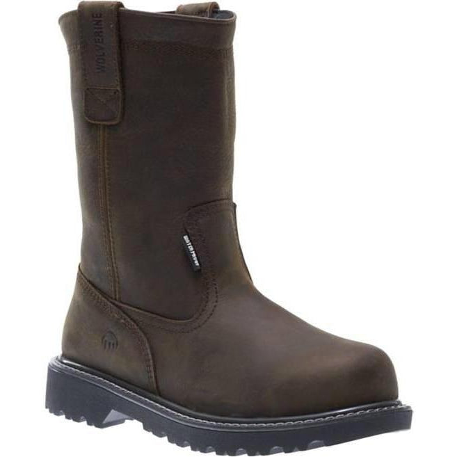 Wolverine Men's 10" Floorhand Steel Toe Waterproof Wellington Work Boot - W10680 7 / Medium / Brown - Overlook Boots