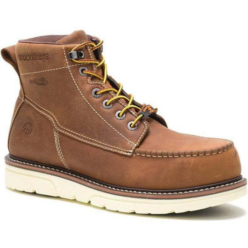 Wolverine Men's I-90 Durashock 6" Soft Toe Waterproof Wedge Work Boot- Tan - W200051 7 / Medium / Tan - Overlook Boots