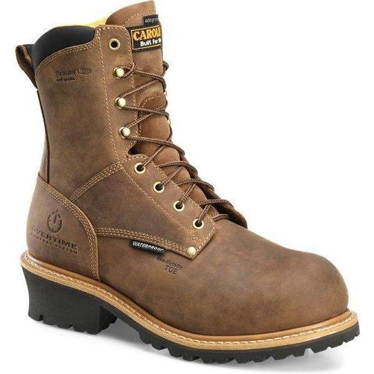 Carolina Men's Poplar 8" Composite Toe Waterproof Insulated Logger Work Boot - CA9851 7 / Medium / Brown - Overlook Boots
