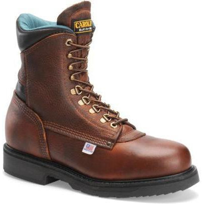 Carolina Men's Sarge Hi USA Made 8" Steel Toe Work Boot Amber Gold -1809 6 / Medium / Light Brown - Overlook Boots