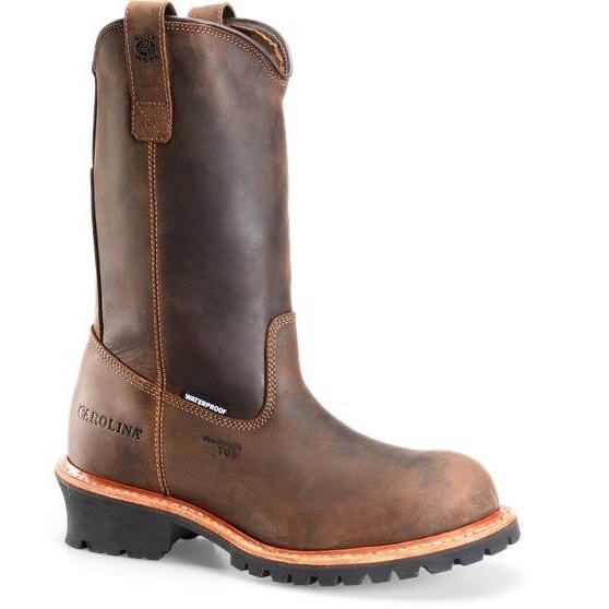 Carolina Men's Well X 12" Composite Toe Wellington Logger Work Boot CA9831 8 / Medium / Brown - Overlook Boots