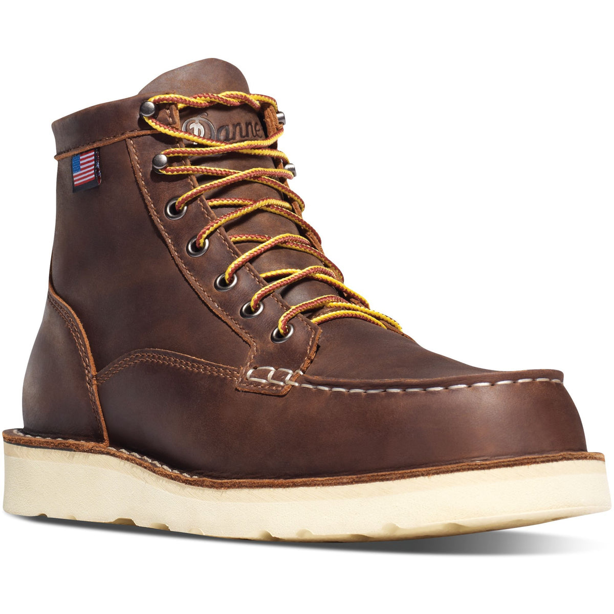 Danner Men's Bull Run USA Made 6" Moc Steel Toe Work Boot Brown 15564 7 / Medium / Brown - Overlook Boots