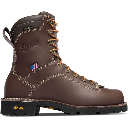 Danner Men's Quarry USA Made 8" Soft Toe Waterproof Work Boot - Brown - 17305 - Overlook Boots