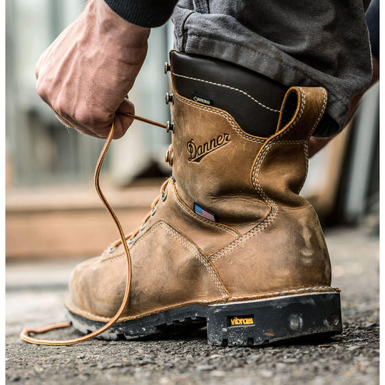 Danner Men's Quarry USA Made 8" Waterproof Work Boot Distressed Brown - 17315 - Overlook Boots