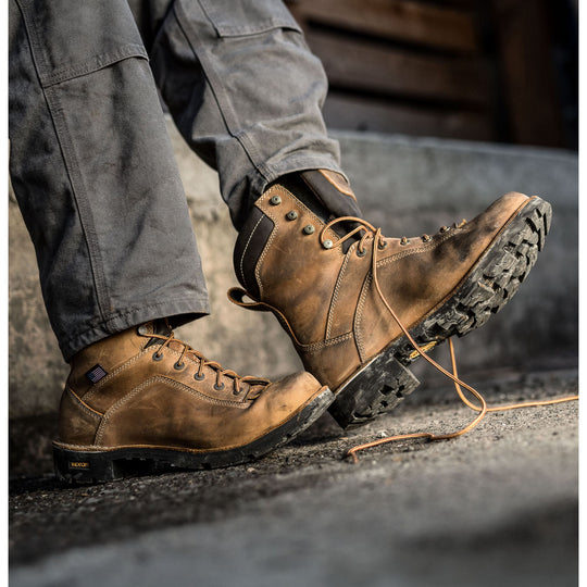 Danner Men's Quarry USA Made 8" Waterproof Work Boot Distressed Brown - 17315 - Overlook Boots