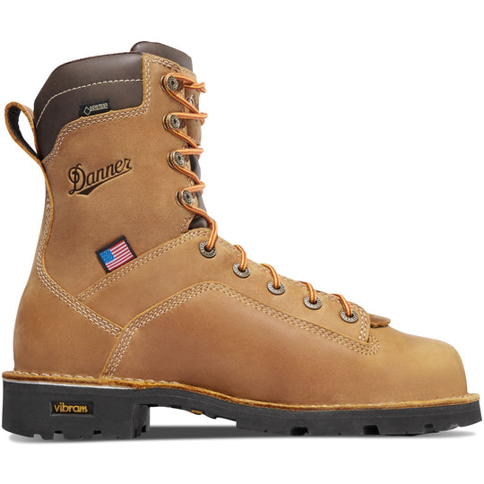 Danner Men's Quarry USA Made 8" Waterproof Work Boot Distressed Brown - 17315 - Overlook Boots