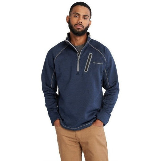 Timberland Pro Reaxion Chamarra Polar para Hombre, Cierre de 1/4, Corte Atlético - Azul Marino - TB0A55RV440