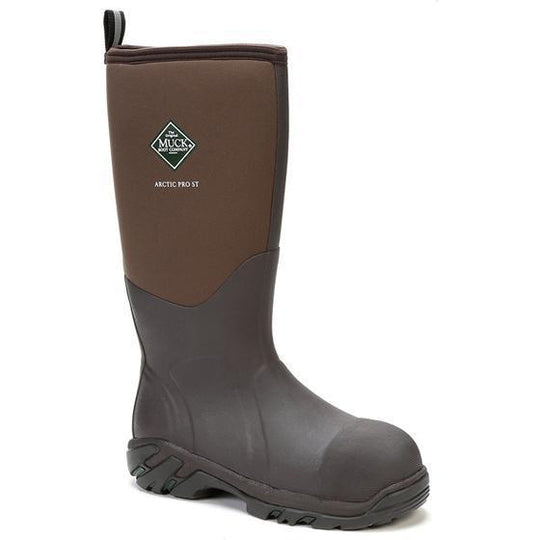 Muck Men's Arctic Pro Steel Toe Waterproof Rubber Work Boot - Bark - ACP-Steel 5 / Medium / Brown - Overlook Boots