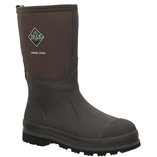 Muck Men's Chore XpressCool Mid 12" Waterproof Wellington Rubber Work Boot - CMCT-900 5 / Medium / Brown - Overlook Boots